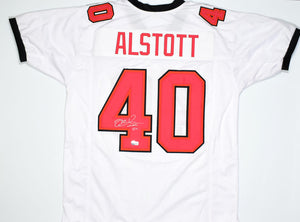 Mike Alstott Autographed White Pro Style Jersey - Beckett W Hologram *Silver Image 1