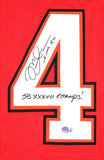 Mike Alstott Autographed Red Pro Style Jersey w/SB Champs - Beckett W Hologram *Black Image 2