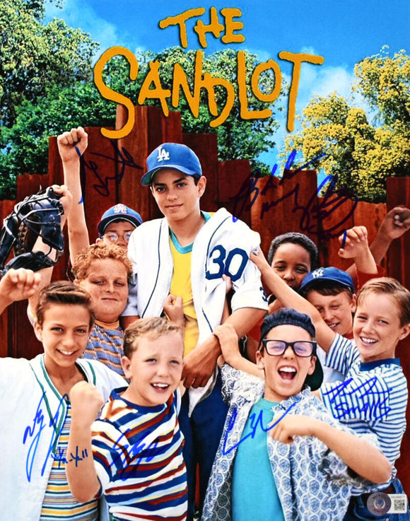 The Sandlot Autographed 11x14 Movie Photo w/7 Actors -Beckett W Hologram *Blue Image 1