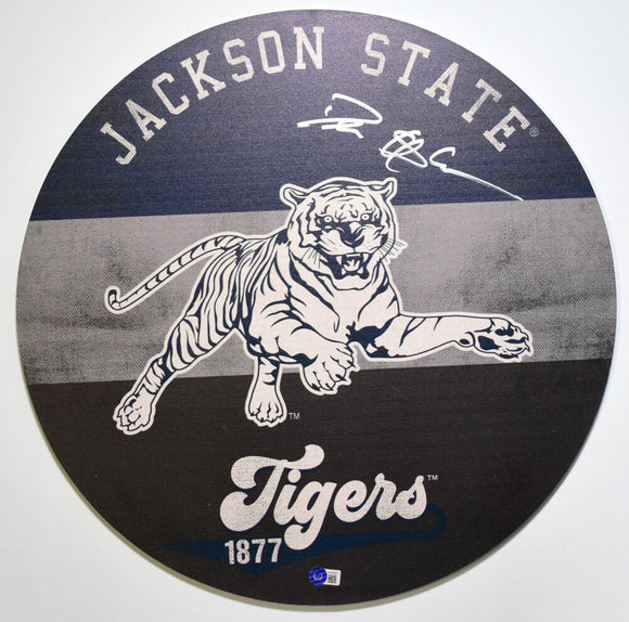 Deion Sanders Signed Jackson State Tigers Wooden Sign #2- Beckett W Hologram *Silver Image 1