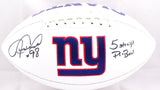 Jessie Armstead Autographed New York Giants Logo Football w/5x Pro Bowls-Beckett W Hologram Image 1