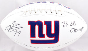 Brandon Jacobs Autographed New York Giants Logo Football w/2x Champs -Beckett W Hologram *Black Image 1