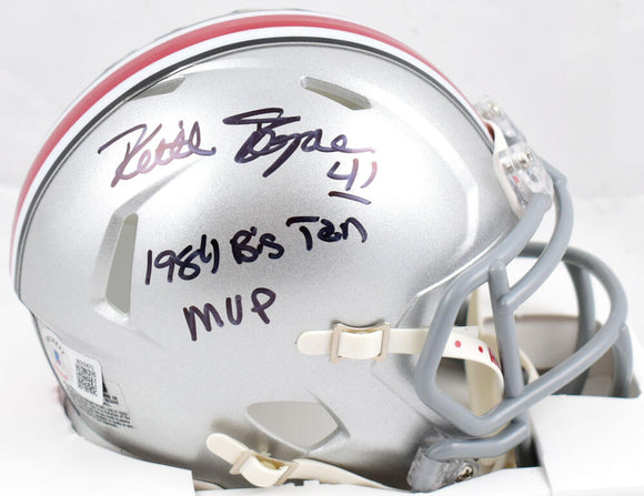 Keith Byars Autographed Ohio State Buckeyes Speed Mini Helmet w/MVP-Beckett W Hologram *Black Image 1