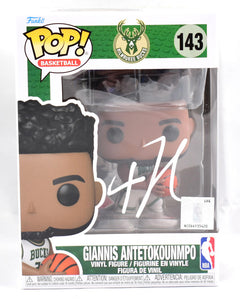 Giannis Antetokounmpo Signed Milwaukee Bucks Funko Pop Figurine #143-BA W Holo *White *ALT Image 1