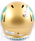Michael Mayer Autographed Notre Dame F/S Shamrock Speed Helmet w/Play Like a Champ -Beckett W Hologram *Black Image 4