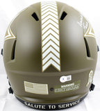 Tony Dorsett Autographed Dallas Cowboys F/S Salute to Service Speed Helmet w/America's Team-Beckett W Hologram *White Image 4