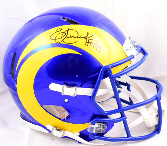 Eric Dickerson Autographed Rams F/S 2020 Speed Authentic Helmet w/HOF *thin - Beckett W Hologram *Black Image 1