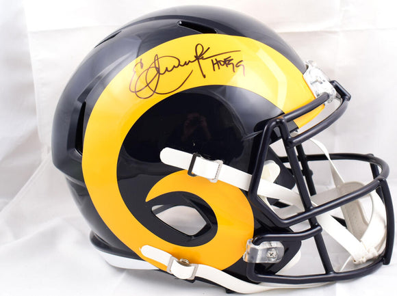 Eric Dickerson Autographed F/S Rams 81-99 Speed Helmet W/HOF *thin- Beckett W Hologram *Black Image 1