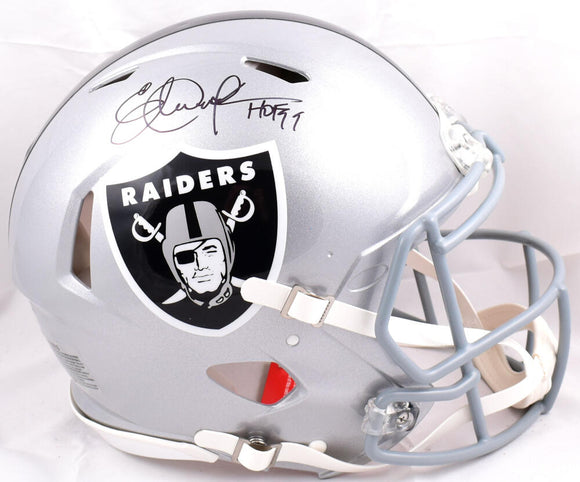 Eric Dickerson Autographed F/S Raiders Speed Authentic Helmet w/ HOF- Beckett W Hologram *Black Image 1