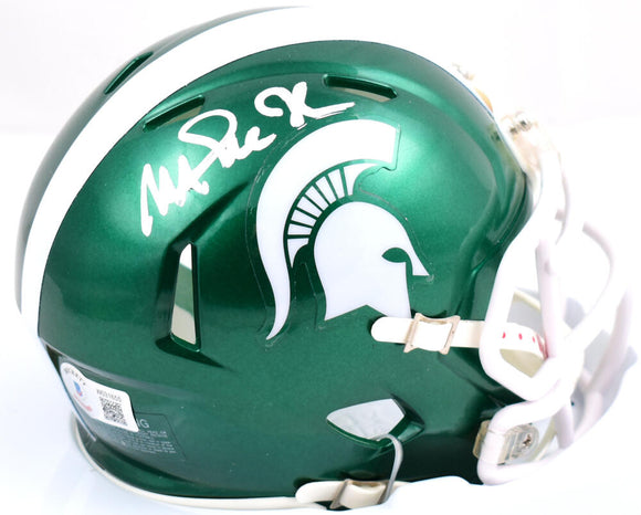 Magic Johnson Autographed Michigan State Spartans Flash Speed Mini Helmet - Beckett W Hologram *White Image 1