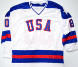 1980 Miracle On Ice Team USA Autographed White Jersey W/20 Signatures- Beckett Hologram *Silver Image 4