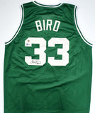 Larry Bird Autographed Green Pro Style Basketball Jersey-Beckett W Hologram *Black *L Image 1
