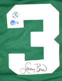 Larry Bird Autographed Green Pro Style STAT Jersey-Beckett W Hologram *Black *L8 Image 2
