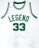 Larry Bird Autographed White Pro Style STAT Jersey-Beckett W Hologram *Silver  Image 3