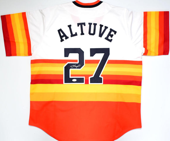 Jose Altuve Autographed Houston Astros Rainbow Nike Jersey- JSA W *Silver Image 1