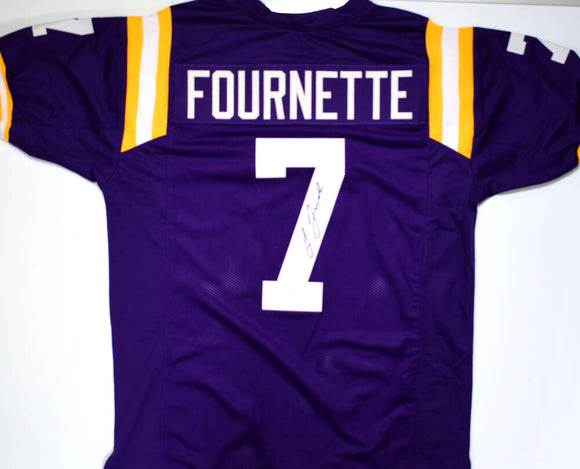 Leonard Fournette Autographed Purple College Style Jersey- JSA W *Black Image 1