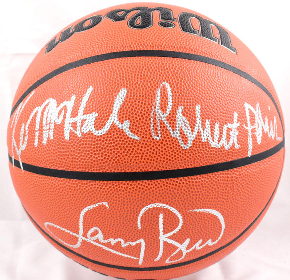 Larry Bird Kevin McHale Robert Parish Autographed Official NBA Wilson Basketball-Beckett W Hologram *Silver Image 1