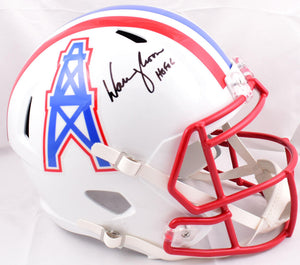 Warren Moon Autographed Houston Oilers F/S Speed Helmet w/HOF - Beckett W Hologram *Black Image 1