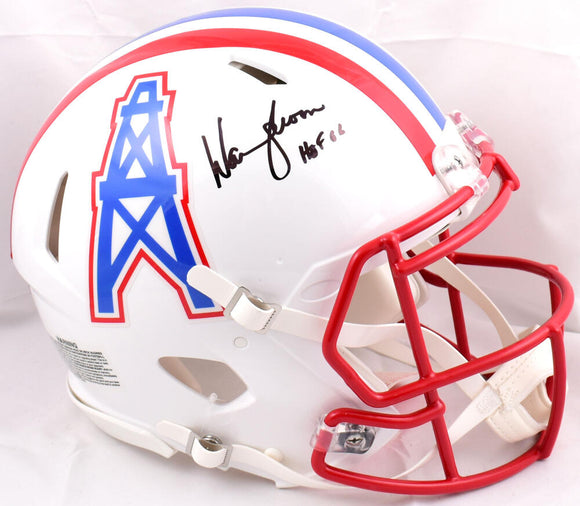 Warren Moon Autographed Houston Oilers F/S Speed Authentic Helmet w/HOF - Beckett W Hologram *Black Image 1