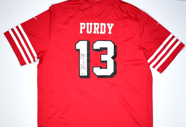 Brock Purdy Autographed Red Shadow Pro Style Jersey- Beckett W