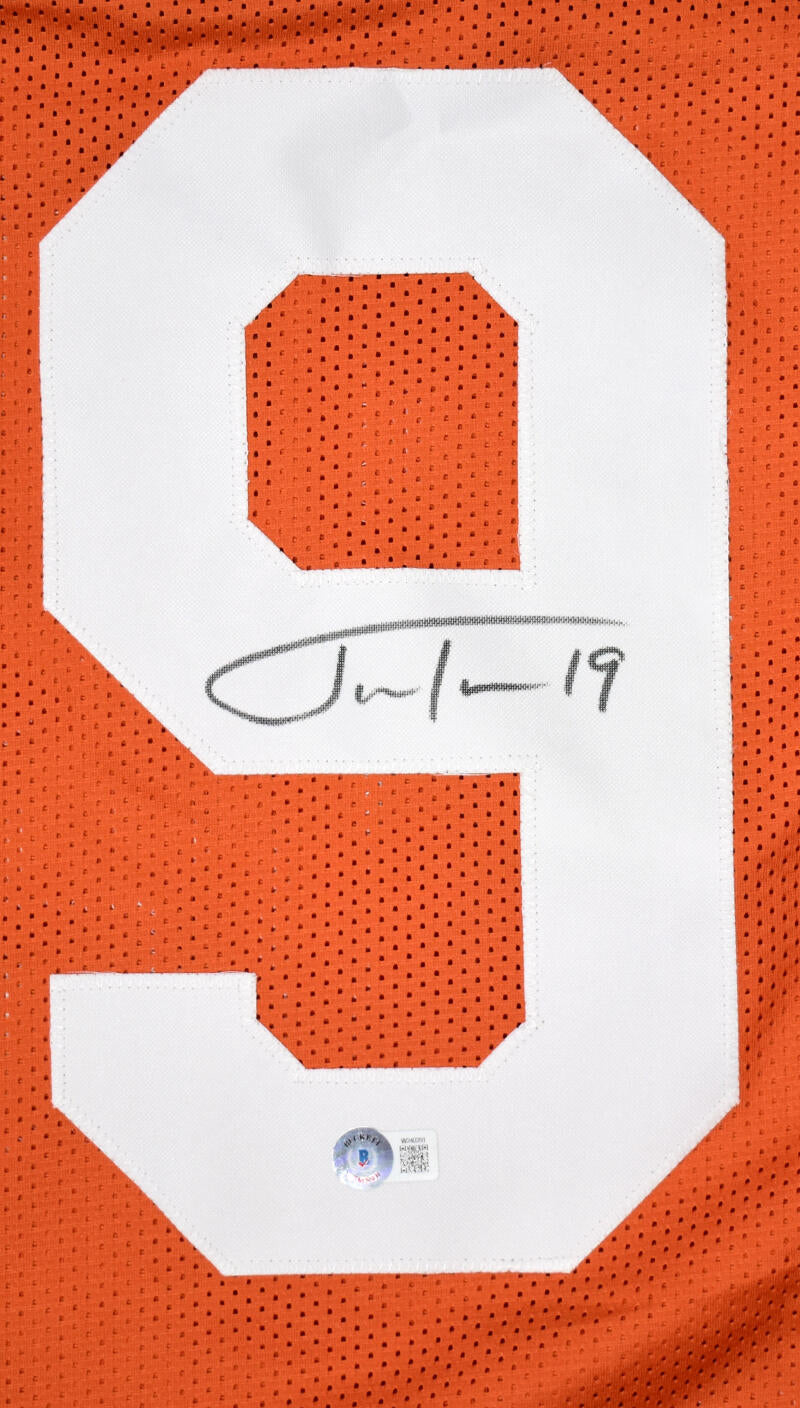 Justin Tucker Autographed Orange College Style Jersey- Beckett W Holog –  The Jersey Source