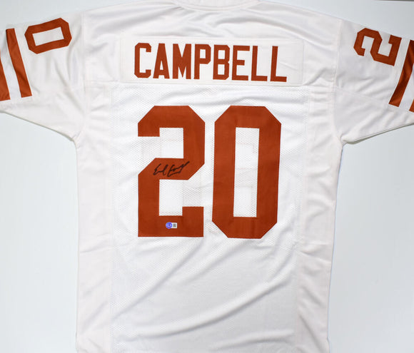 Earl Campbell Autographed White College Style Jersey *Light - Beckett W Hologram *Black Image 1