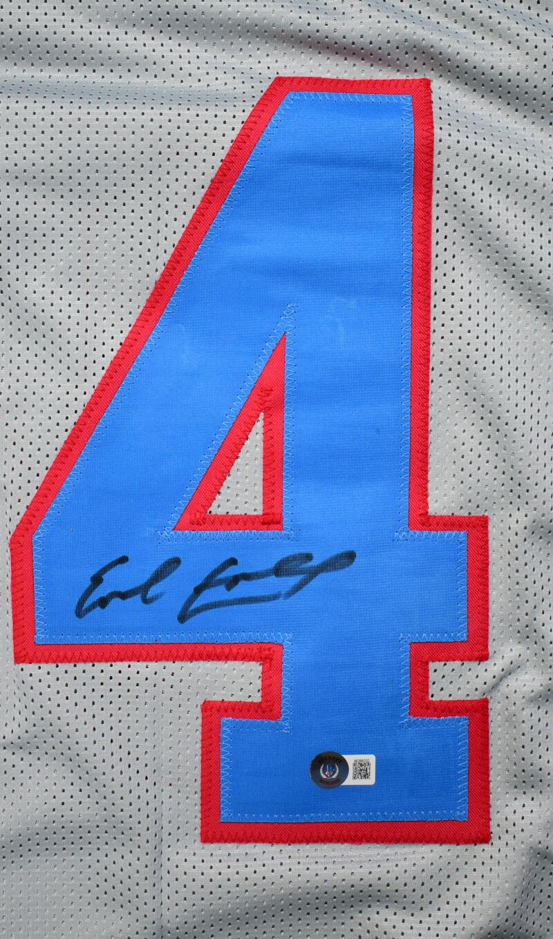 The Jersey Source John Elway Autographed White Pro Style Stat Jersey- Beckett W Hologram *Silver