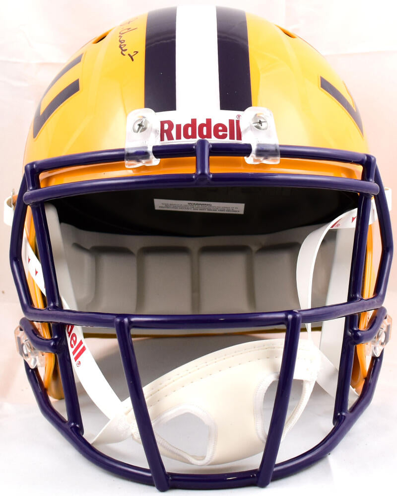 Ja'Marr Chase LSU Tigers Autographed Riddell Speed Replica Helmet