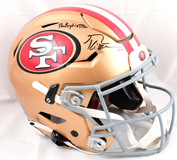 : George Kittle Autographed F/S 49ers Lunar Speed Authentic Helmet-  Beckett W Hologram Red : Collectibles & Fine Art