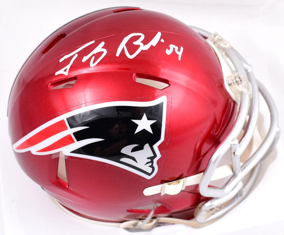 Tedy Bruschi Autographed New England Patriots Flash Speed Mini Helmet-Beckett W Hologram *White Image 1