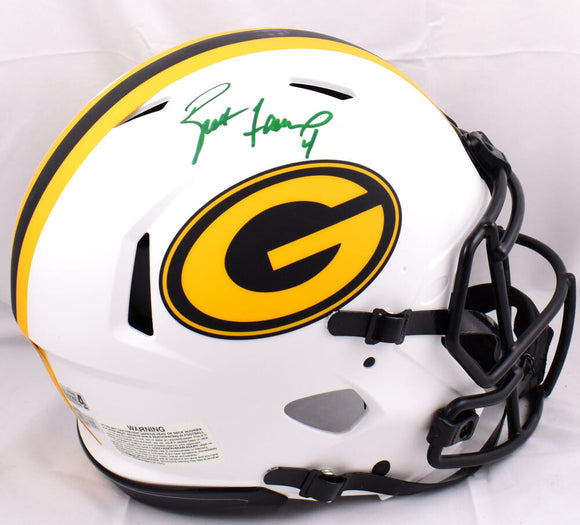 Brett Favre Autographed Packers F/S Lunar Speed Authentic Helmet-Beckett Hologram *Green Image 1