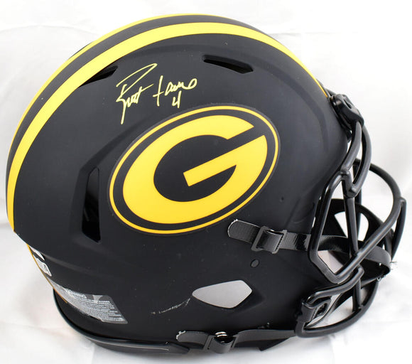 Brett Favre Autographed Packers F/S Eclipse Speed Authentic Helmet-Beckett Hologram *Yellow Image 1