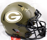Brett Favre Autographed Packers F/S Salute to Service Speed Authentic Helmet-Beckett Hologram *Gold Image 1