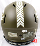 Brett Favre Autographed Packers F/S Salute to Service Speed Authentic Helmet-Beckett Hologram *Gold Image 3