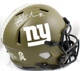 Michael Strahan Autographed New York Giants F/S Salute to Service Speed Helmet-Beckett W Hologram *White Image 1