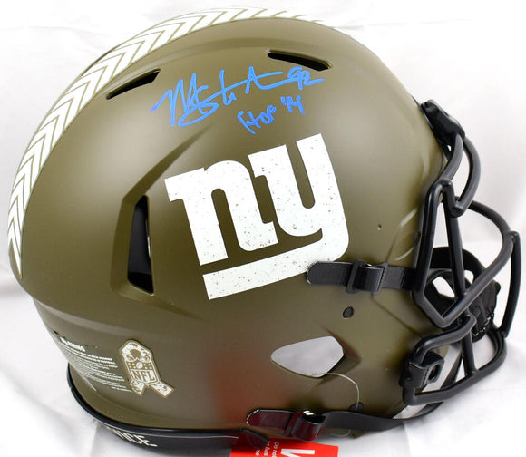 Michael Strahan Autographed New York Giants F/S Salute to Service Speed Authentic Helmet w/HOF-Beckett W Hologram *Blue Image 1