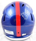 Michael Strahan Justin Tuck Osi Umenyiora Autographed New York Giants F/S Speed Helmet-Beckett W Hologram *Silver Image 5