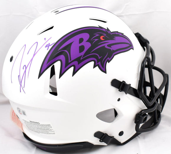 Ray Lewis Autographed Baltimore Ravens F/S Lunar Speed Authentic Helmet-Beckett W Hologram *Purple Image 1