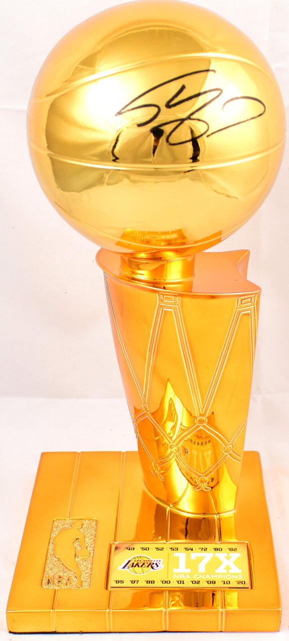 Shaquille O'Neal Lakers Autographed 12'' Mini NBA Trophy- Beckett W Hologram *Black Image 1