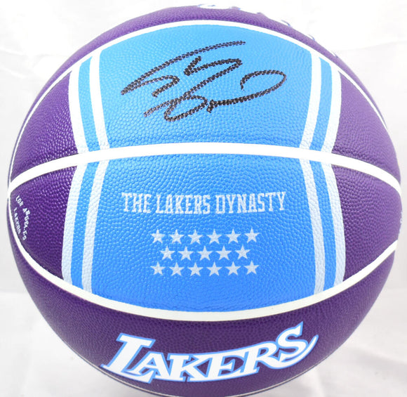 Shaquille O'Neal Autographed NBA Lakers City Edition Wilson Basketball-Beckett W Hologram *Black Image 1