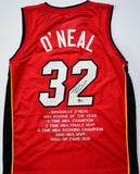 Shaquille O'Neal Autographed Red Miami Pro Style Stat Jersey - Beckett W Hologram *Black Image 1