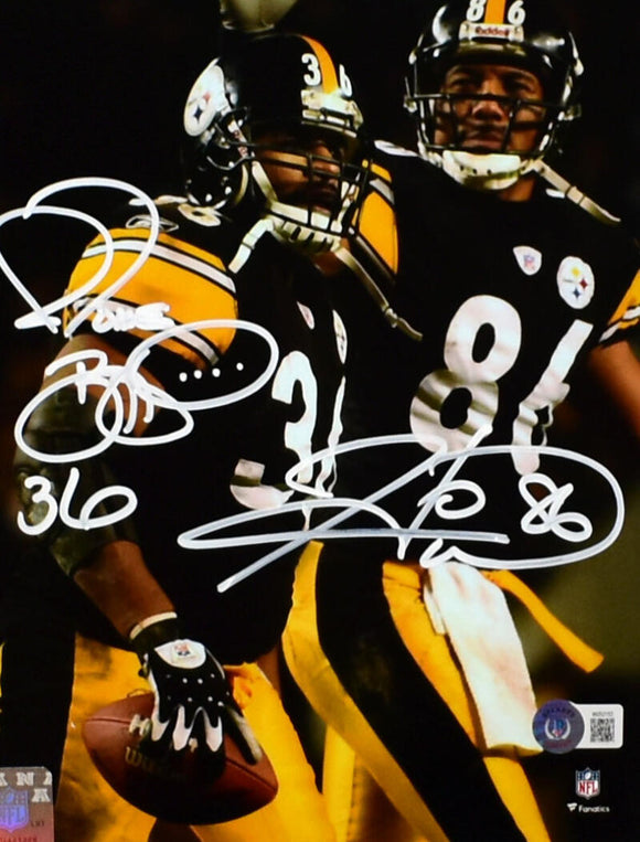 Jerome Bettis Hines Ward Autographed Steelers 8x10 Photo- Beckett W Hologram *White Image 1