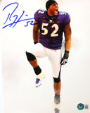 Ray Lewis Autographed Baltimore Ravens 8x10 Smoke Photo -Beckett W Hologram *Blue Image 1
