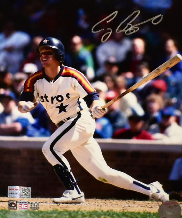 Craig Biggio Autographed Houston Astros 8X10 Hit Photo- Tristar *Silver Image 1