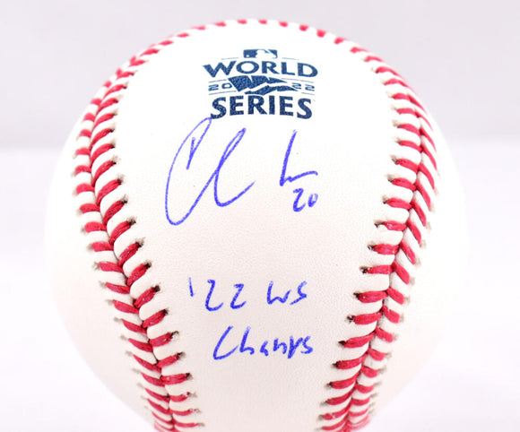 Chas McCormick Autographed Rawlings OML 2022 WS Baseball w/WS Champs- JSA W *Blue Image 1