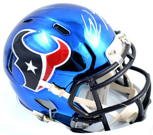 Dameon Pierce Autographed Houston Texans Chrome Speed Mini Helmet- Tri –  The Jersey Source