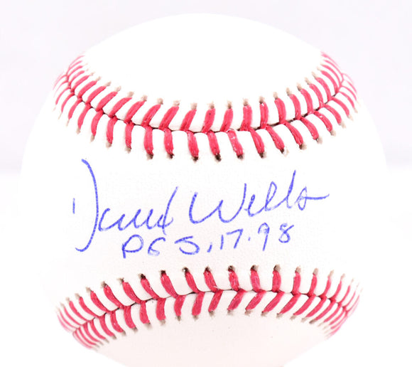David Wells Autographed Rawlings OML Baseball w/PG 5.17.98- Beckett W Hologram *Blue Image 1