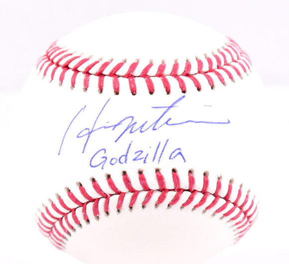 Hideki Matsui Autographed Rawlings OML Baseball w/Godzilla - Beckett W Hologram *Blue Image 1