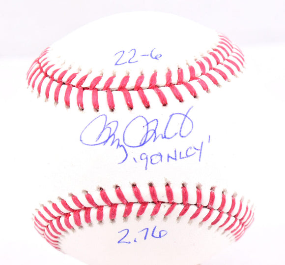 Doug Drabek Autographed Rawlings OML Baseball w/3 Stats - Beckett W Hologram *Blue Image 1