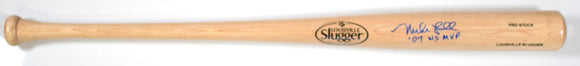 Mike Lowell Autographed Blonde Louisville Slugger Baseball Bat w/07 WS MVP -Beckett W Hologram *Blue Image 1
